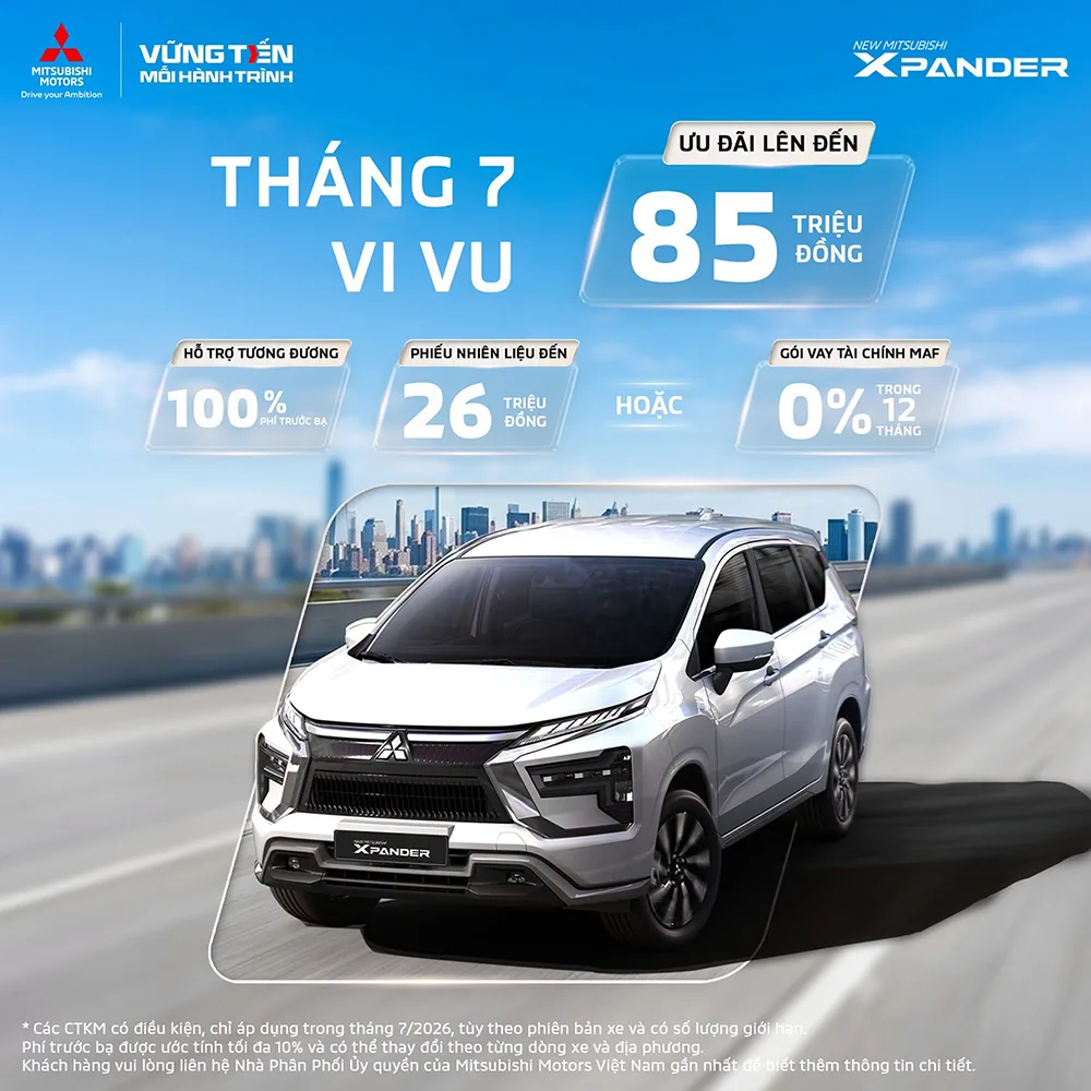 CHƯƠNG TRÌNH KHUYẾN MÃI MUA XE THÁNG 07/2026
